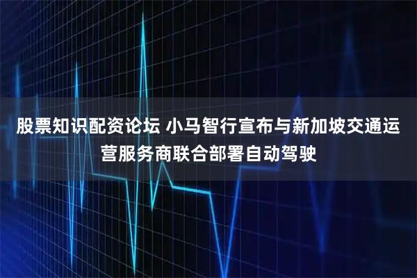股票知识配资论坛 小马智行宣布与新加坡交通运营服务商联合部署自动驾驶